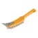 Metallic manual tundra brush, with a spatula, plastic handle, 6-row