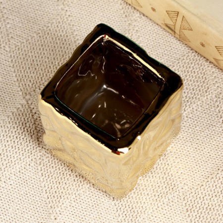 Kashpo "Patrick" Golden, 7x7x7.5cm-1