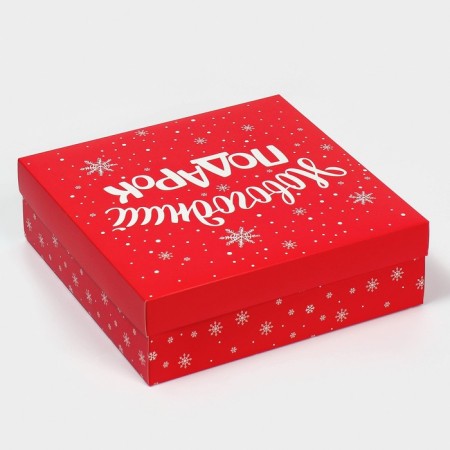Box the team "New Year's gift", 26 x 26 x 8 cm, New Year-3