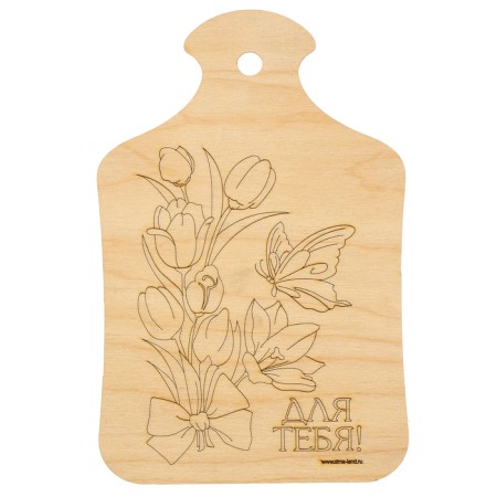 Burning board "Tulips with a butterfly"-1