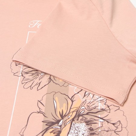 Women's T -shirt "Flowers", pink color, size 46-2