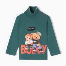 Turtleneck for boys, emerald color, height 86 cm