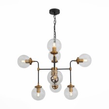 Люстра подвесная St Luce. SL234.403.08. Varieta. 8х40 Вт, E27, 90х90х60 см, цвет чёрный, золото