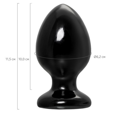 Anal plug Toyfa Popo Pleasure Cetus α, PVC, 62x115 mm, black color-2