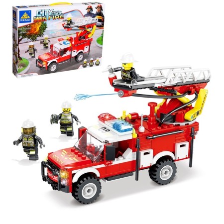 Designer Firefighters "Rescue machine", shoots with water, 265 parts