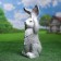 Garden Figure "The Hare Eared" 18x18x42cm Gray