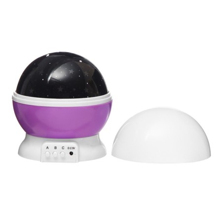 The night designer "Starry sky", rotation, (4AAA or USB) violet. 12*10 cm Risalux-14
