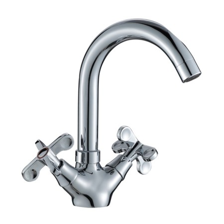 Rossinka RS42-62 washbasin mixer, two-handed, with swiveling, color chromium