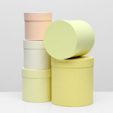 A set of round boxes 5 in 1 Upak Land, Sunny, 23 x 23 x 25 - 15 x 15 x 15 cm