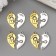 Decor for creativity Metal "Heart two halves - lock and key" Gold and silver 3x2.7 cm 476826