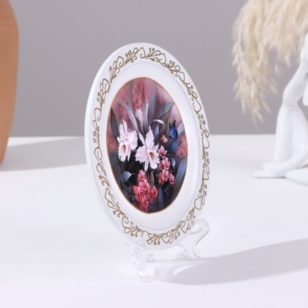 Panel-melon "Lilia", white, d = 14.8 cm, lacquer miniature-1