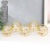 Summary metal, glass for 5 candles "double rings" d-4.5 cm gold 33.5x6.5x12.5 cm