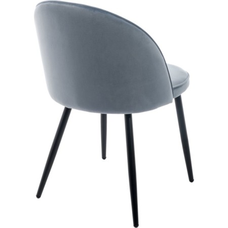 Stol on a metal frame Dodo metal/velor, black/blue 48x54x77 cm-9