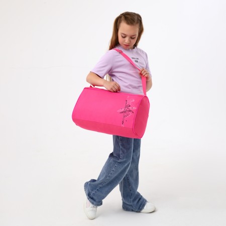 Sports bag with lightning, external pocket, pink color-5