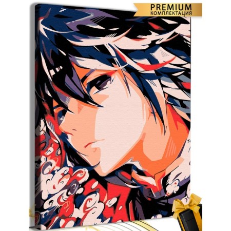 Picture on the numbers "Anime Girl" on a canvas with a subframe 40 × 50 cm