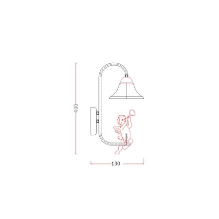 Wall lamp 1x60W E14, size 20x13x40 cm-4