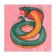 Paper Nev Line Fresco “Snake on Red” 2 layers, 33x33, 20 pcs.