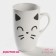 Ceramic share mug "Cat White", 400 ml, white color