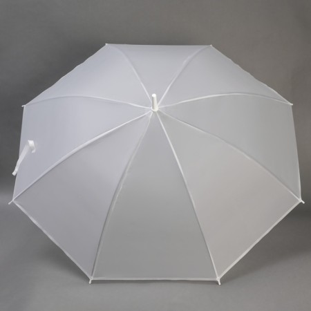 Umbrella - semi -automatic cane "plain", 8 spokes, r = 46 cm, white color-2