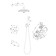 The shower system "RMS" SUS129-1S, built-in, tropical shower, stainless steel, satin
