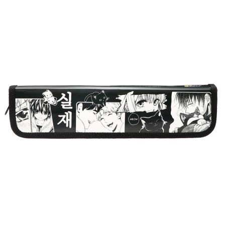 Penal for brushes 270 x 70 27 mm, laminated cardboard, PKK 10-5 "Black and white anime" 70825