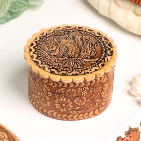 Casket "Squirrel", 50 x 35 mm, birch bark