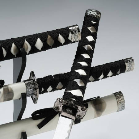 Suv. Product Katana 3V1 on a stand, scabbard wood, white smoke gloss 51/77/104cm-4