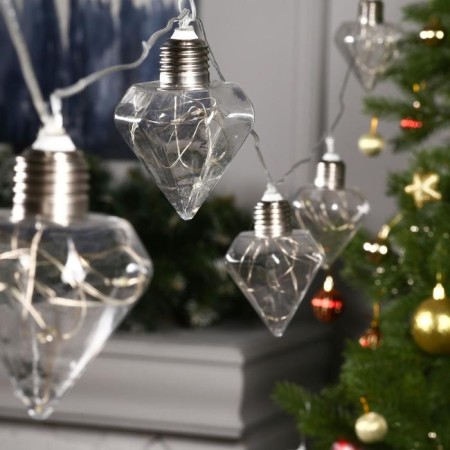 Garland “thread” 3 m with nozzles “Crystal bulbs”, IP20, transparent thread, 80 LED, glow of multi, 8 modes, 220 V-1
