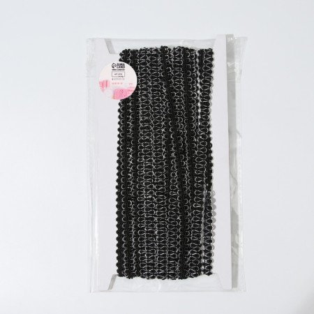 Decorative braid "Chanel", 8 mm, 10 ± 1 m, black/silver color-2