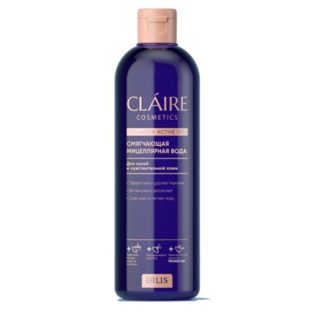 Micellar water Claire Cosmetics Collagen Active Pro, softening, 400 ml