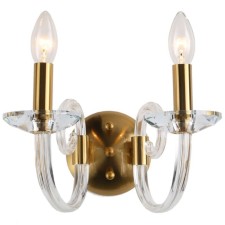 Бра Glass 2xE14 40Вт, размер 34x23x20 см, цвет бронза