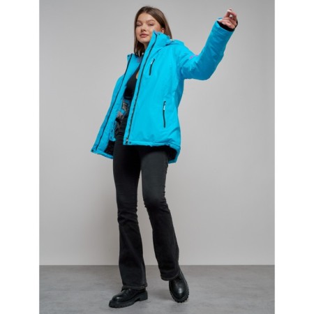Ski jacket female, size 48, blue color-12