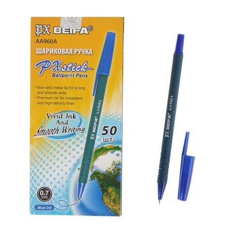 Ballpoint handle BEIFA "Office", node 0.7 mm, blue ink, Soft Touch case