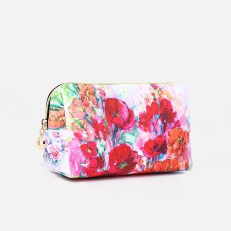 Cosmetic bag with lightning, white/pink color