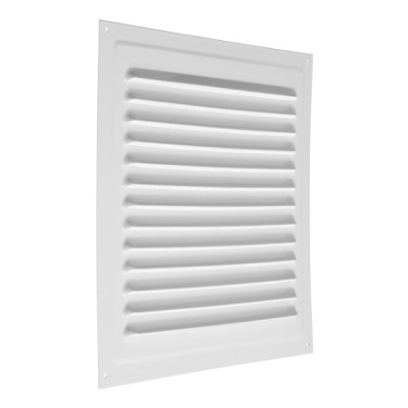 Ventilation grate "Cosmetic" RM3030, 300 x 300 mm, with a grid, metal, white-1