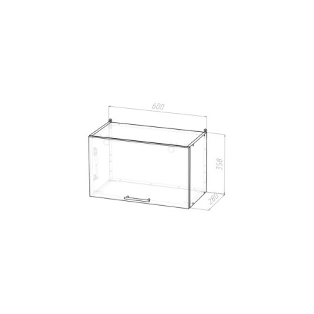 Cabinet with 1 lifting door, 60x30x36 cm, wenge, quado oak sonoma-1