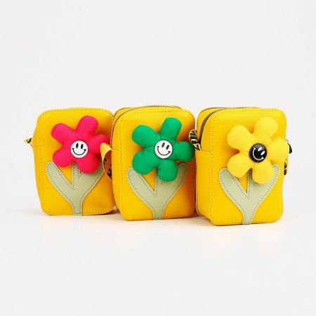 Bag's bag with lightning, long belt, yellow color-3