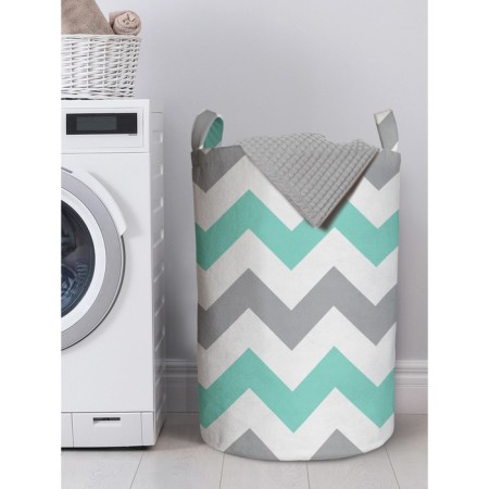 Basket for storage of things "Pale Zigzags", size 40x60 cm