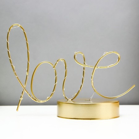 Nightlight "Love" LED from batteries 3haa gold 9.5x23x17.5 cm Risalux-4
