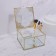 Great organizer for storage, with a lid, glass, with a mirror -bottom, 1 section, 15 × 15 × 8.5 cm, the color is transparent/copper