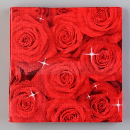 Paper napkins "Bouquet of roses", 33x33 cm, set 20 pcs.-1