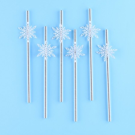 The tubes for the cocktail "Snowflakes", corners, in a set of 6 pieces, silver-2