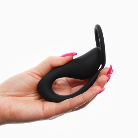 Anal plug with an erective ring, prostate stimulator, software, silicone, black-12