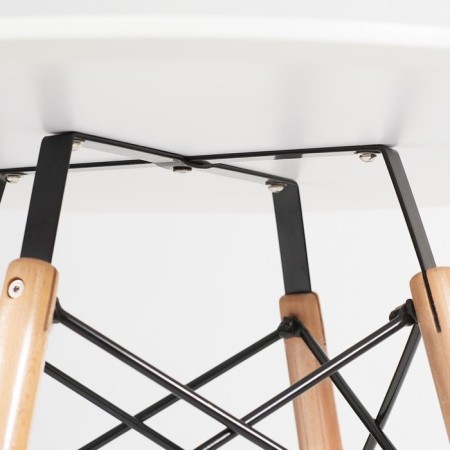 Cindy Next table (Mod, 70-80 MDF) Metal/MDF/Beech, White/Natural D80x75cm-4