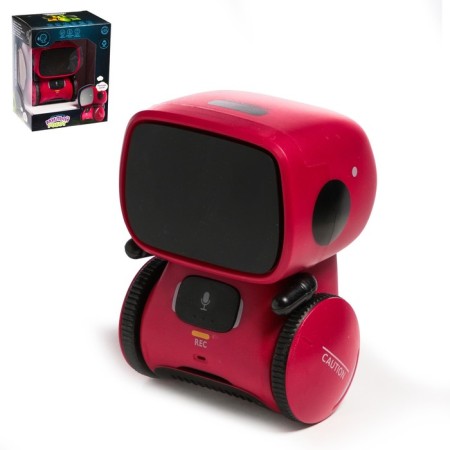 Interactive “cute robot” robot, light and sound effects, Russian voice acting, red color