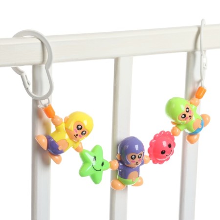 Stretching to a stroller/crib "monkeys", 3 toys, color mix, crush me-4
