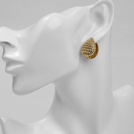Earrings Metal "Accord" Ornament, drop, color gold-4