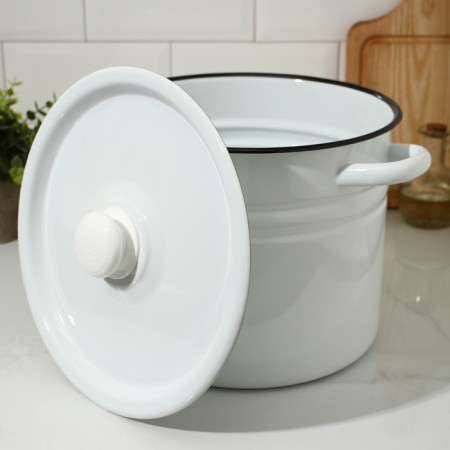 Pan without a decolle, 9 l, induction, handle mix, white color-1