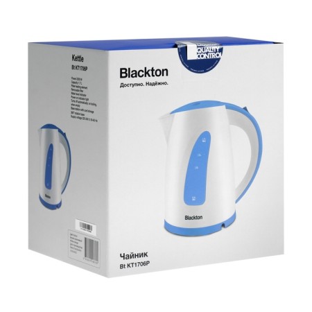 Electric kettle Blackton BT1706P, plastic, 1.7 l, 2200 watts, white-orange-4