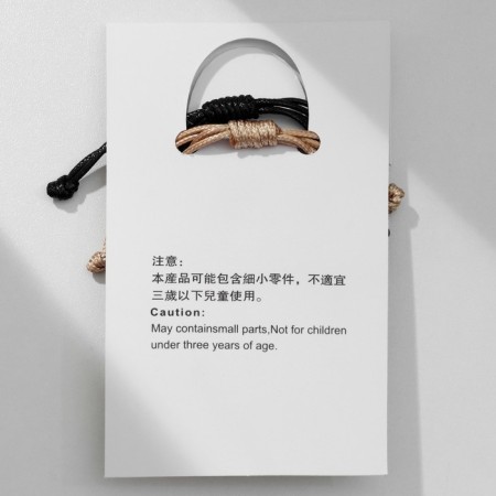Bracelets "Demetrons" leaves with beads, black-beige color, 8 cm-4